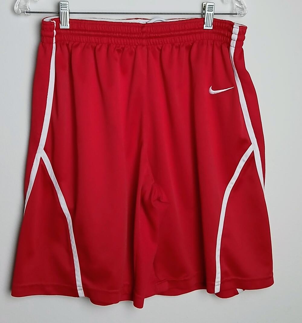 Nike Front Court Game Basketball Shorts Red White Piping Medium Mens